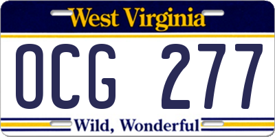 WV license plate OCG277