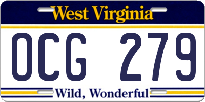 WV license plate OCG279