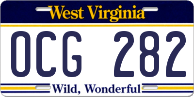 WV license plate OCG282