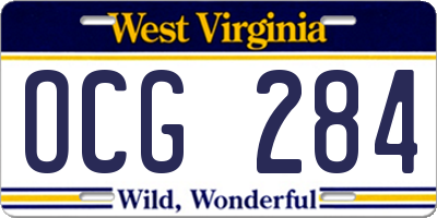 WV license plate OCG284