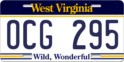 WV license plate OCG295