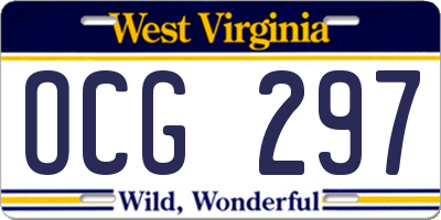 WV license plate OCG297