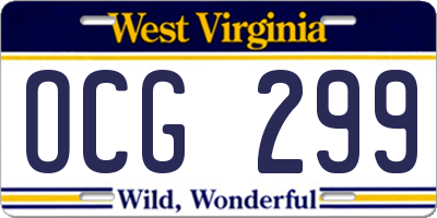 WV license plate OCG299