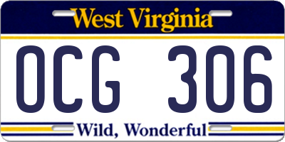 WV license plate OCG306