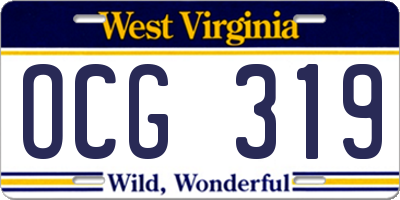 WV license plate OCG319