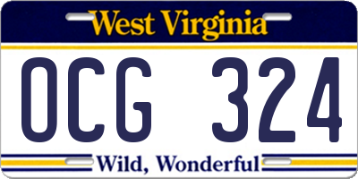 WV license plate OCG324