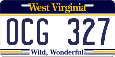 WV license plate OCG327