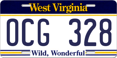 WV license plate OCG328