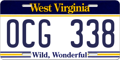 WV license plate OCG338