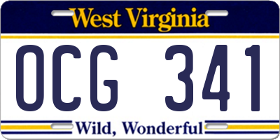 WV license plate OCG341