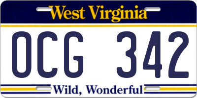 WV license plate OCG342
