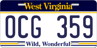 WV license plate OCG359