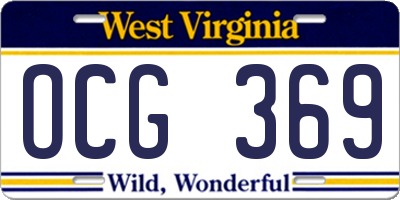 WV license plate OCG369
