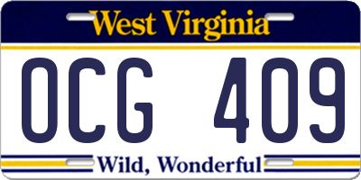 WV license plate OCG409