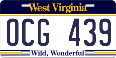 WV license plate OCG439