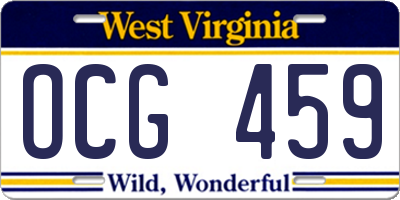 WV license plate OCG459