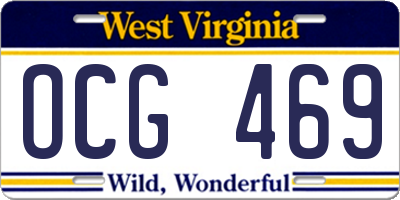 WV license plate OCG469
