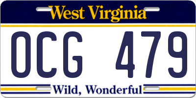 WV license plate OCG479