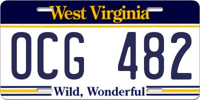 WV license plate OCG482
