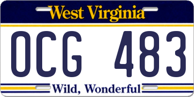 WV license plate OCG483