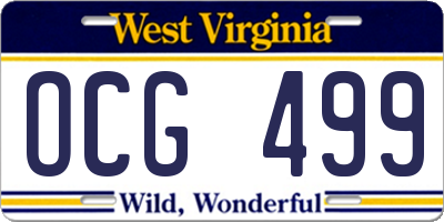WV license plate OCG499