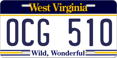 WV license plate OCG510