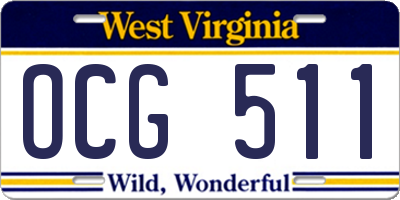WV license plate OCG511