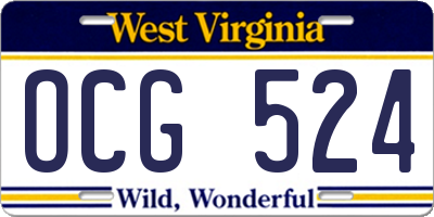 WV license plate OCG524