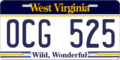 WV license plate OCG525