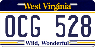 WV license plate OCG528