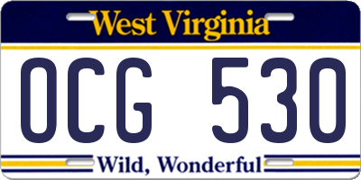 WV license plate OCG530
