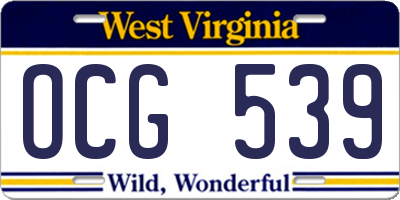WV license plate OCG539