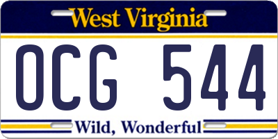 WV license plate OCG544