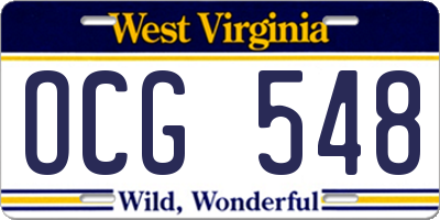 WV license plate OCG548
