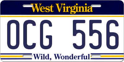 WV license plate OCG556