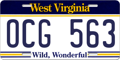WV license plate OCG563