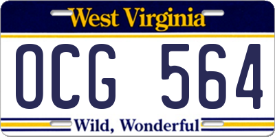 WV license plate OCG564