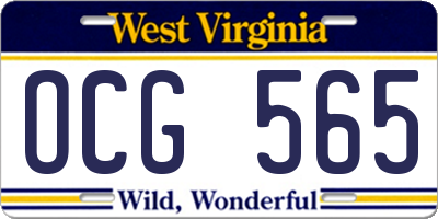 WV license plate OCG565