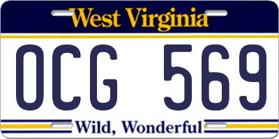 WV license plate OCG569