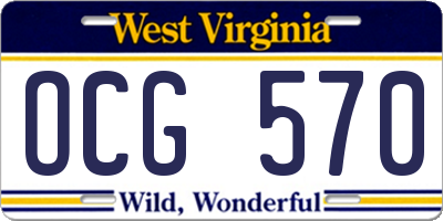 WV license plate OCG570