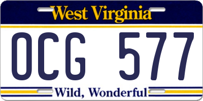 WV license plate OCG577