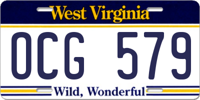 WV license plate OCG579