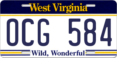 WV license plate OCG584