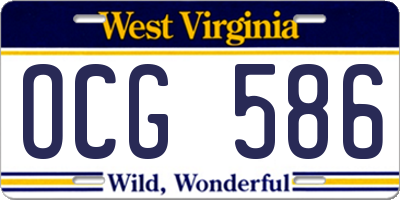 WV license plate OCG586