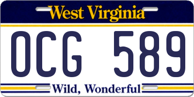 WV license plate OCG589