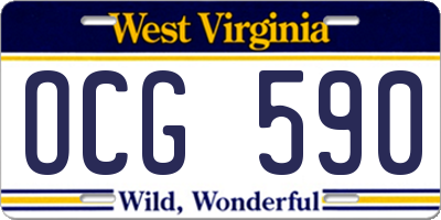 WV license plate OCG590