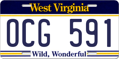 WV license plate OCG591
