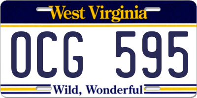 WV license plate OCG595