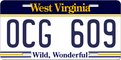 WV license plate OCG609