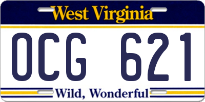 WV license plate OCG621